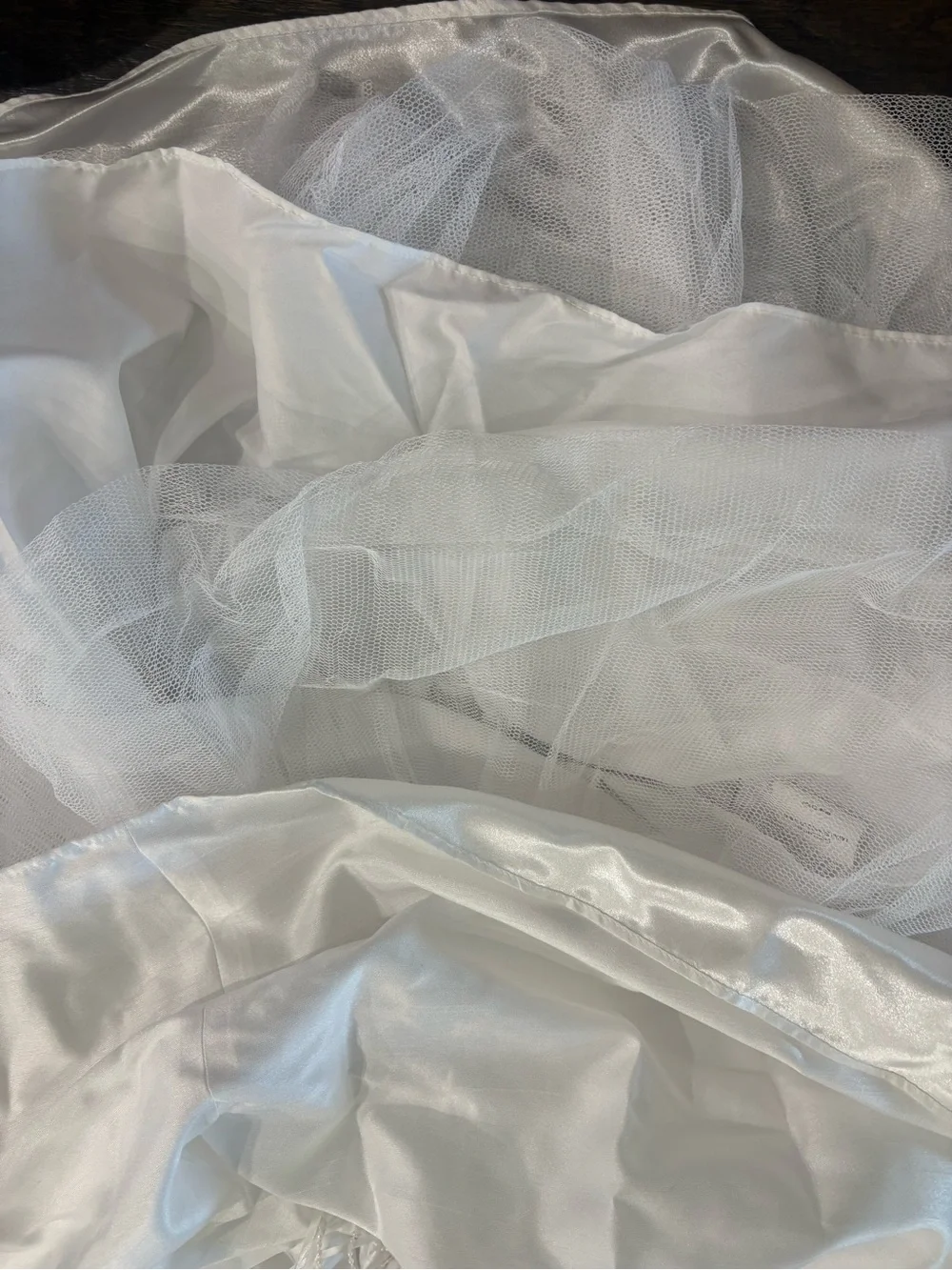 White Floral Bodice Tulle Flower Girl Dress